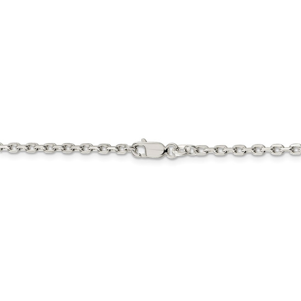 24" Sterling Silver 2.75mm Beveled Oval Cable Chain Necklace