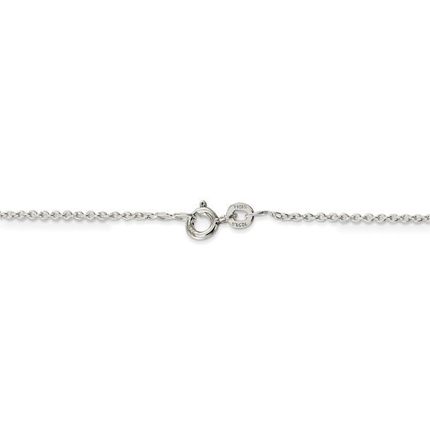 18" Sterling Silver 1mm Cable Chain Necklace with Spring Ring Clasp