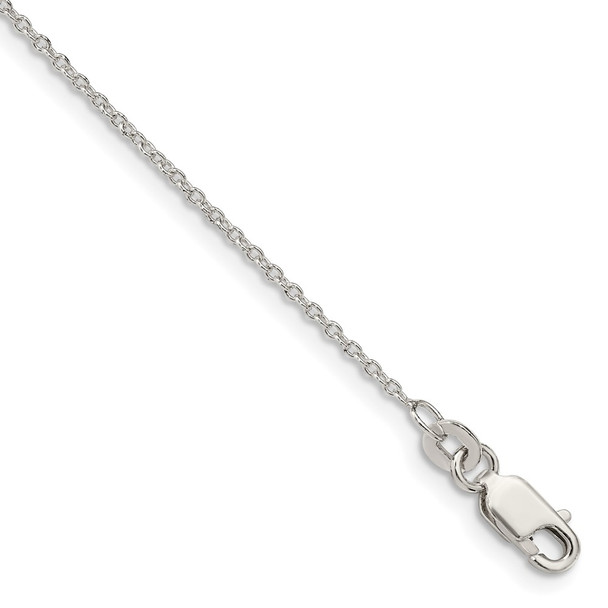 9" Sterling Silver 1.25mm Cable Chain Anklet