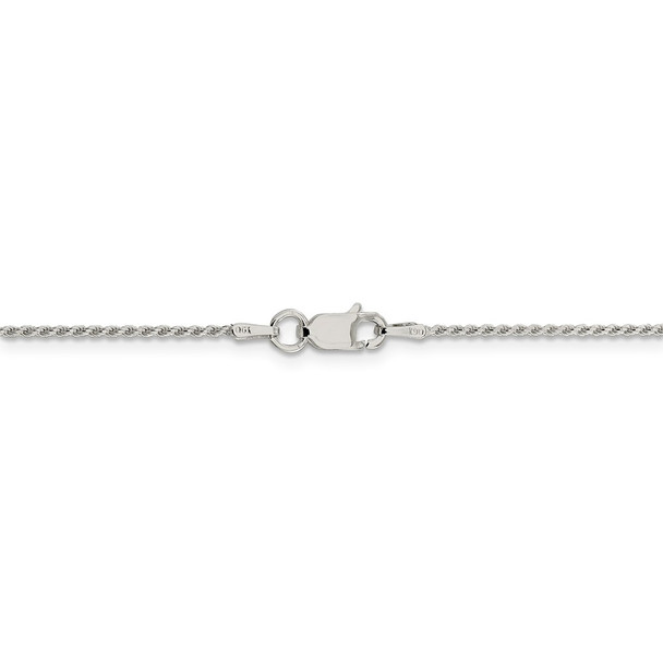 22" Sterling Silver 1.1mm Diamond-cut Rope Chain Necklace w/4in ext.