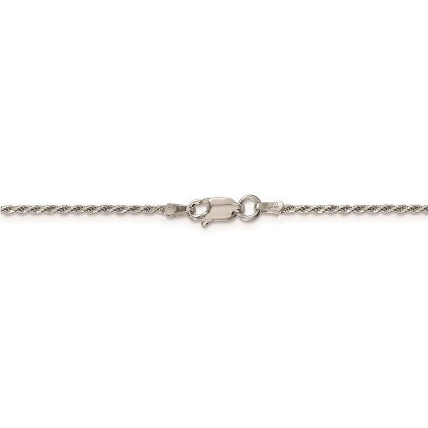 24" Sterling Silver 1.5mm Diamond-cut Rope Chain Necklace