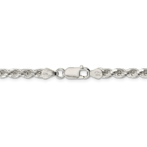 28" Sterling Silver 4.25mm Diamond-cut Rope Chain Necklace