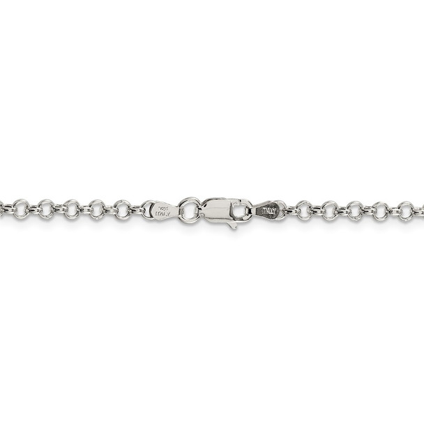 20" Sterling Silver 3mm Semi-solid Rolo Chain Necklace