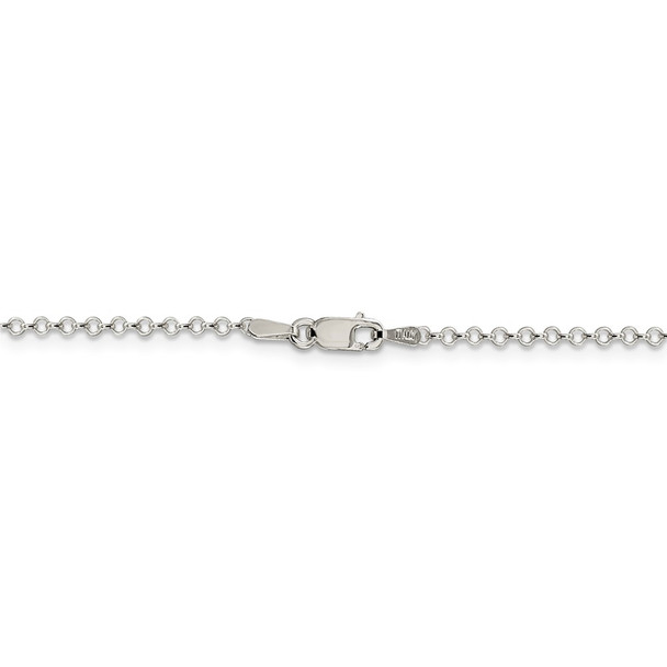 20" Sterling Silver 2mm Rolo Chain Necklace with Lobster Clasp
