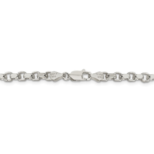 30" Sterling Silver 4mm Diamond-cut Rolo Chain Necklace