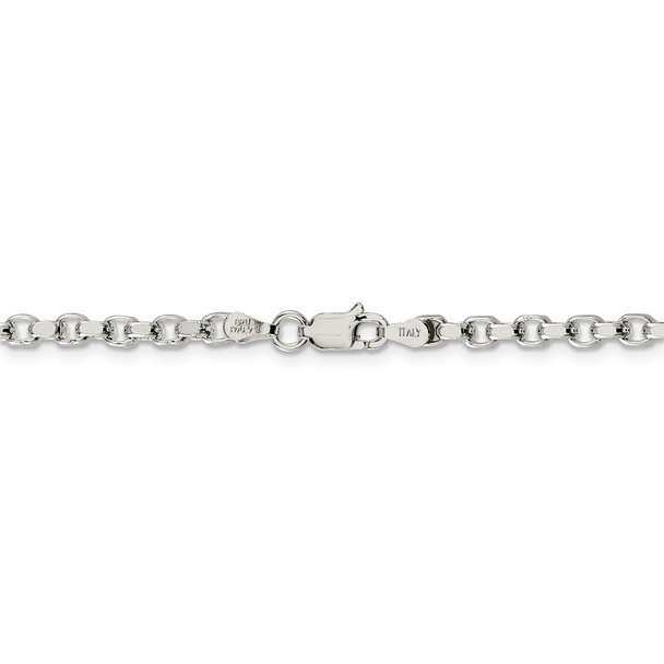 20" Sterling Silver 3.5mm Diamond-cut Rolo Chain Necklace