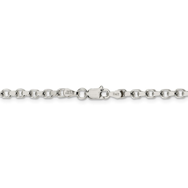 24" Sterling Silver 3.5mm Diamond-cut Rolo Chain Necklace