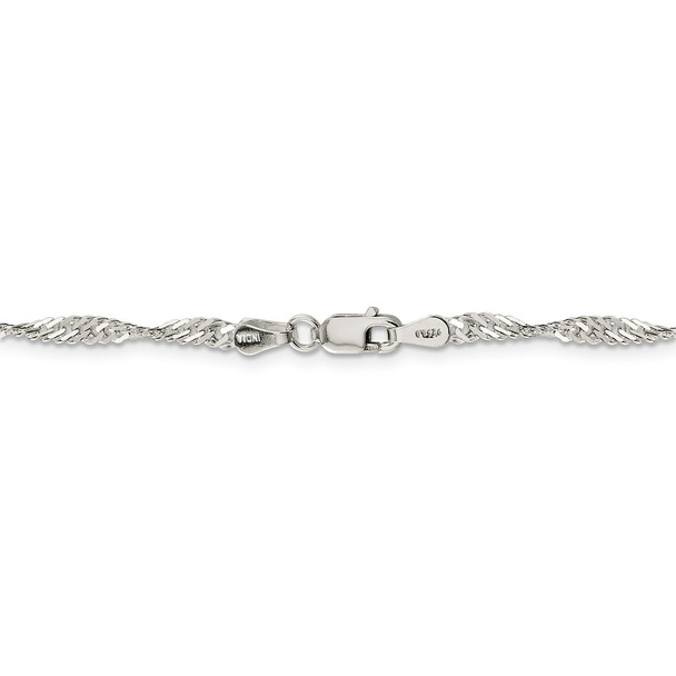 24" Sterling Silver 3mm Singapore Chain Necklace