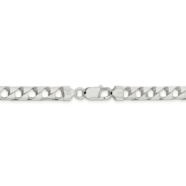 20" Sterling Silver 6.75mm Flat Open Curb Chain Necklace