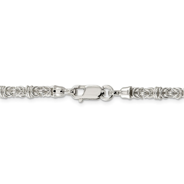 20" Sterling Silver 4mm Fancy Byzantine Chain Necklace