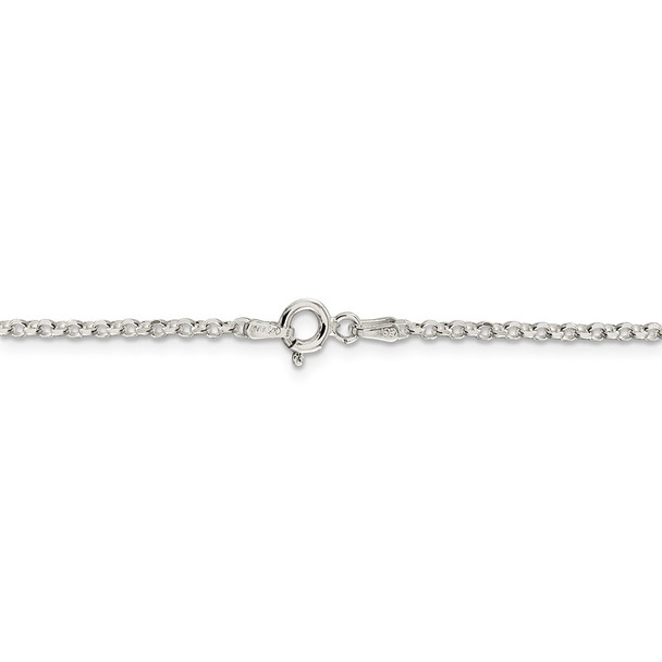 18" Sterling Silver 2mm Diamond-cut Cable Chain Necklace
