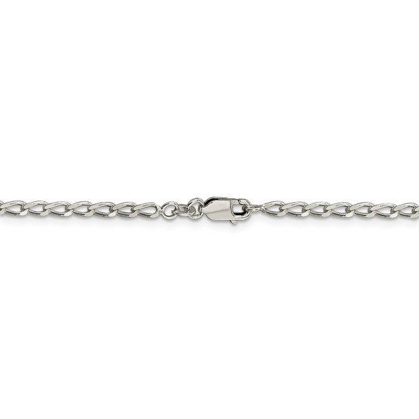 16" Sterling Silver 2.8mm Open Elongated Link Chain Necklace