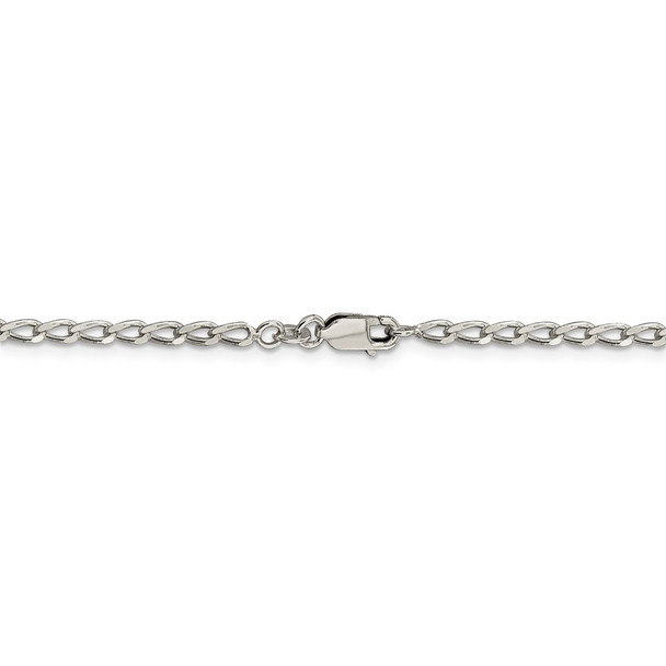 24" Sterling Silver 2.8mm Open Elongated Link Chain Necklace