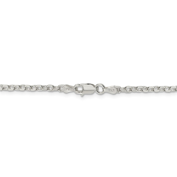 24" Sterling Silver 2.75mm Diamond-cut Forzantina Cable Chain Necklace