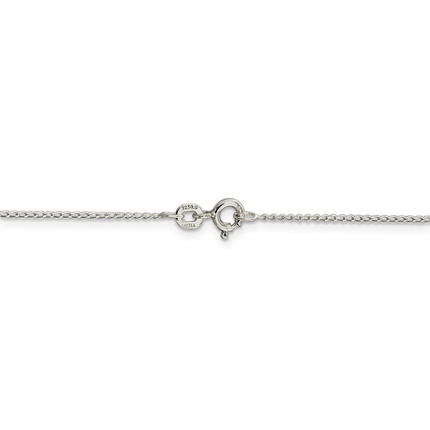 16" Sterling Silver 1mm Open Elongated Link Curb Chain Necklace