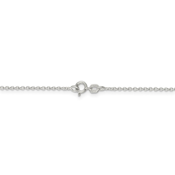 18" Rhodium-plated Sterling Silver 1.1mm Forzantina Cable Chain Necklace w/2in ext.