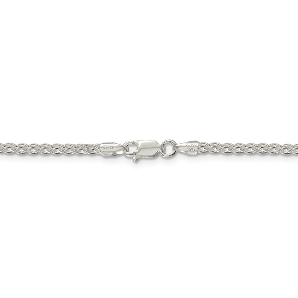 16" Sterling Silver 2.5mm Round Spiga Chain Necklace