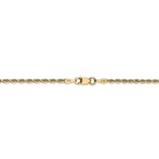 18" 14k Yellow Gold 2.00mm Diamond-cut Quadruple Rope Chain Necklace