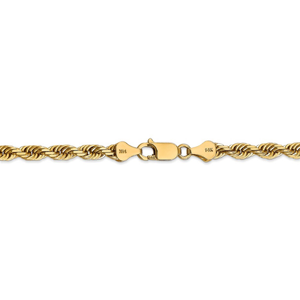 22" 14k Yellow Gold 5.0mm Diamond-cut Quadruple Rope Chain Necklace