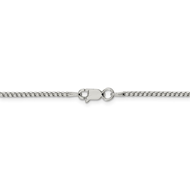 24" Sterling Silver 1.75mm Diamond-cut Round Box Chain Necklace