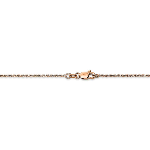 16" 14k Rose Gold 1mm Diamond-cut Machine-made Rope Chain Necklace