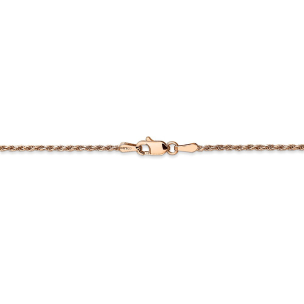 16" 14k Rose Gold 1.5mm Diamond-cut Machine-made Rope Chain Necklace