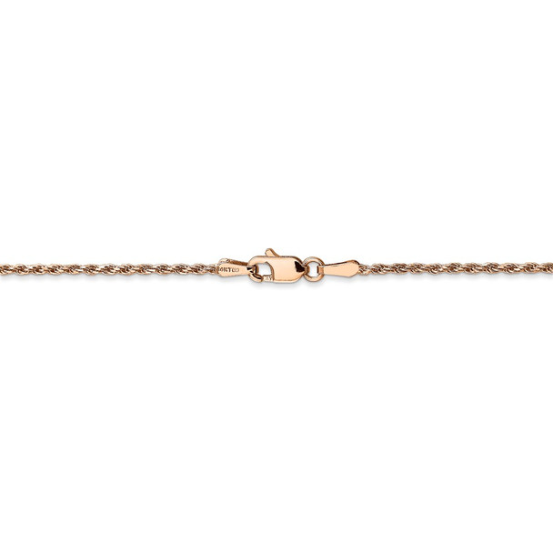 20" 14k Rose Gold 1.5mm Diamond-cut Machine-made Rope Chain Necklace