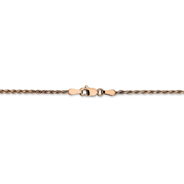 16" 14k Rose Gold 1.8mm Diamond-cut Machine-made Rope Chain Necklace