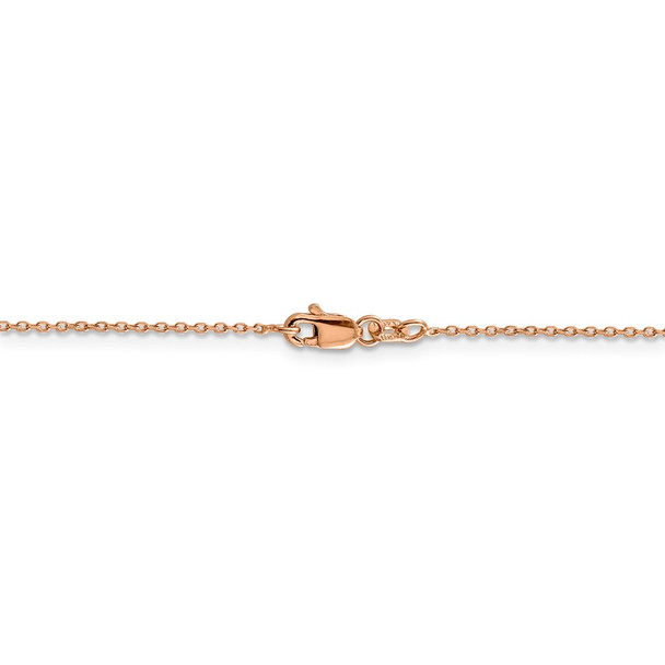 24" 14k Rose Gold 1.0mm Diamond-cut Cable Chain Necklace
