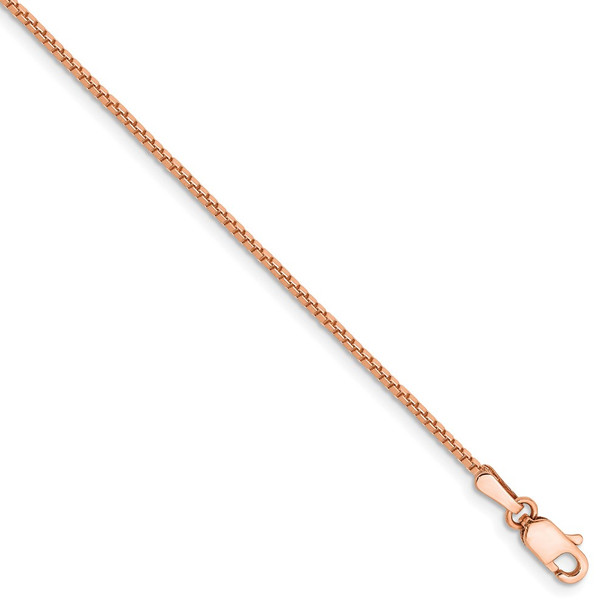 7" 14k Rose Gold 1.10mm Box Chain Bracelet