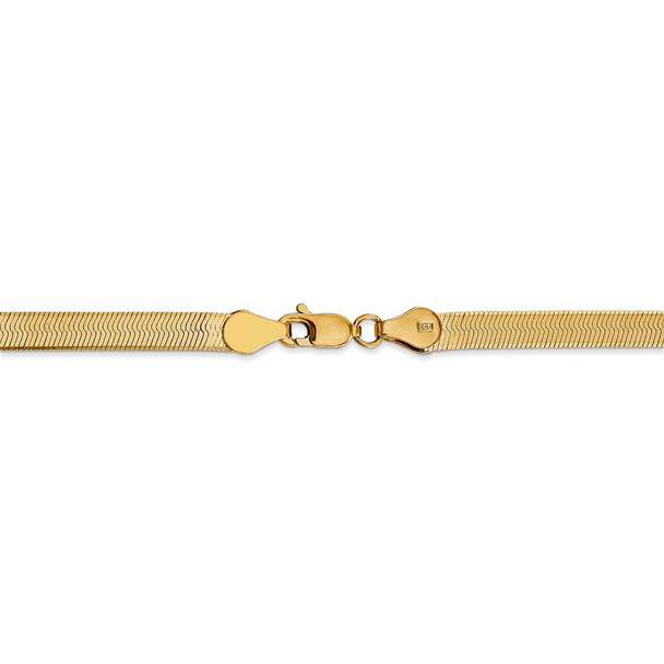 30" 14k Yellow Gold 4mm Silky Herringbone Chain Necklace