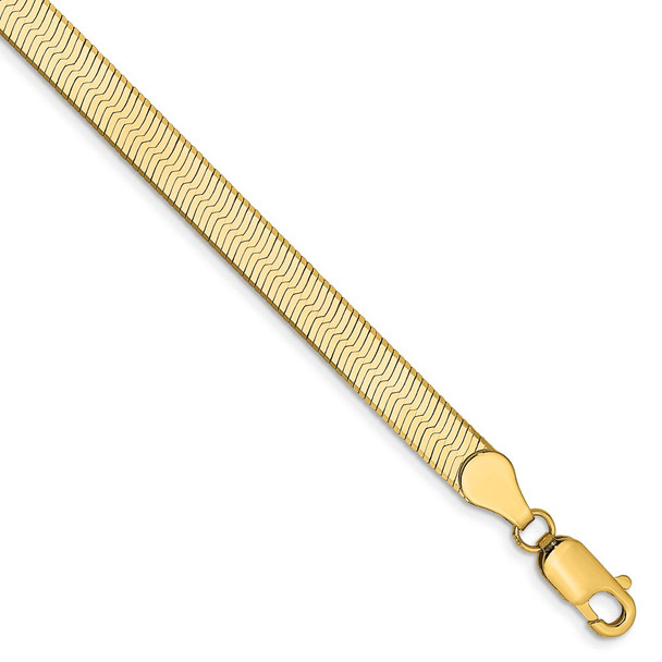 8" 14k Yellow Gold 5mm Silky Herringbone Chain Bracelet