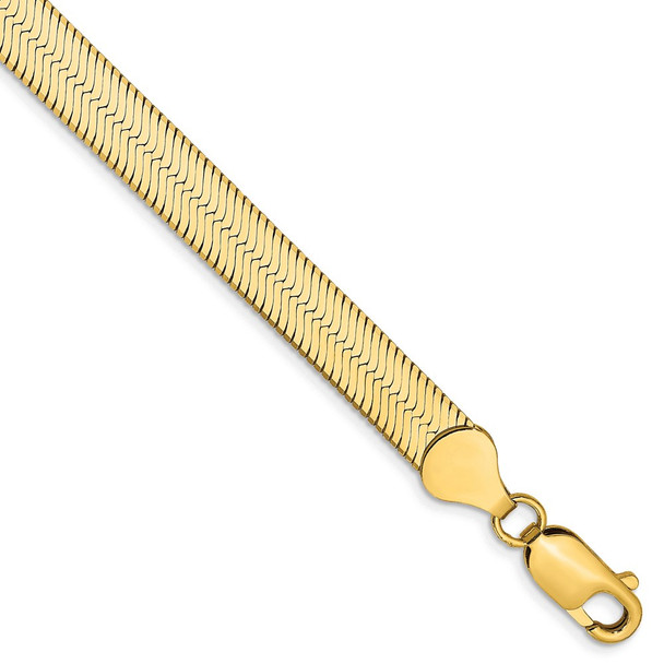 7" 14k Yellow Gold 6.5mm Silky Herringbone Chain Bracelet
