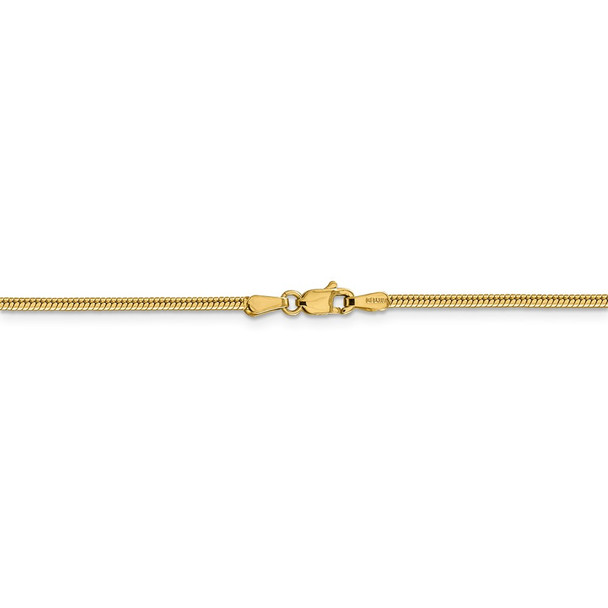 30" 14k Yellow Gold 1.85mm Round Snake Chain Necklace