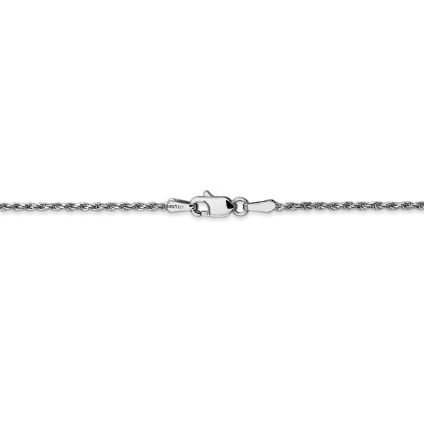 24" 14k White Gold 1.30mm Diamond-cut Machine-made Rope Chain Necklace