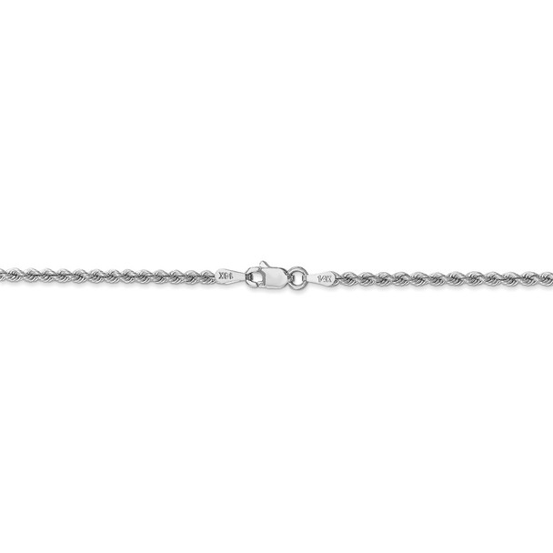 20" 14k White Gold 2.25mm Regular Rope Chain Necklace