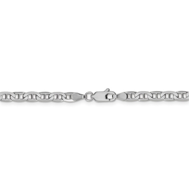 18" 14k White Gold 3.75mm Concave Anchor Chain Necklace