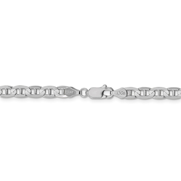 24" 14k White Gold 4.5mm Concave Anchor Chain Necklace