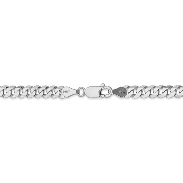 20" 14k White Gold 4.75mm Flat Beveled Curb Chain Necklace