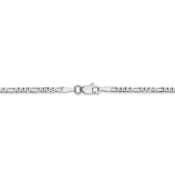 18" 14k White Gold 2.25mm Flat Figaro Chain Necklace