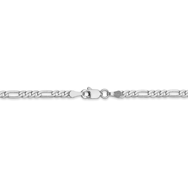 16" 14k White Gold 2.75mm Flat Figaro Chain Necklace