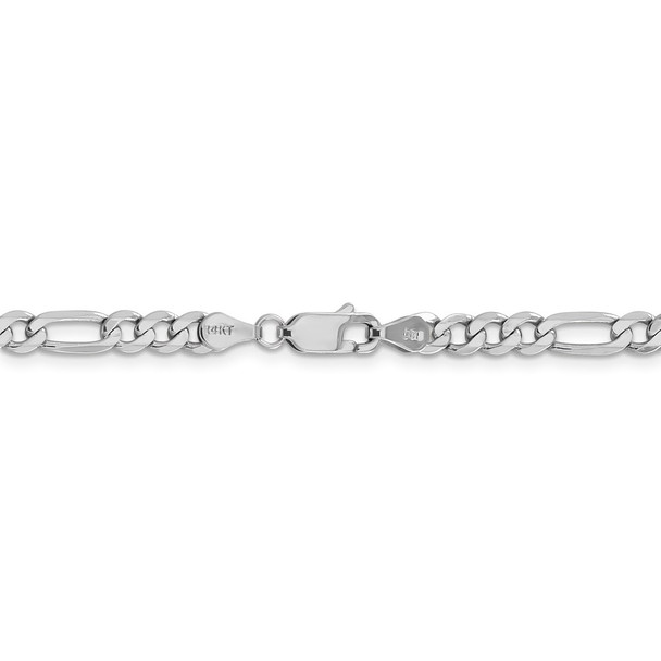 18" 14k White Gold 4.5mm Flat Figaro Chain Necklace