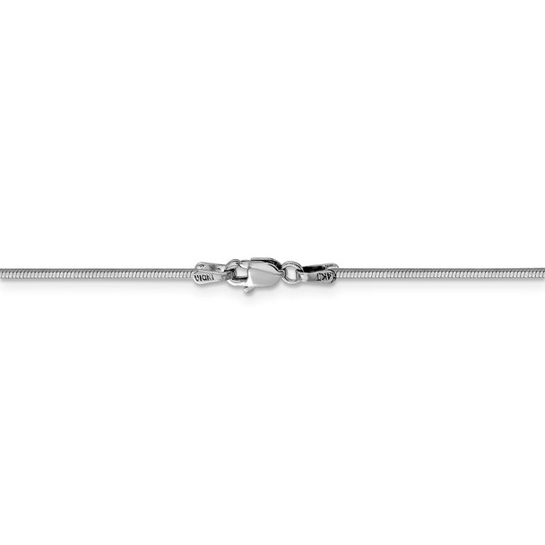 18" 14k White Gold 1.4mm Octagonal Snake Chain Necklace