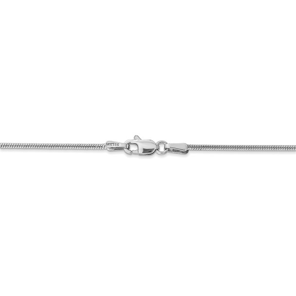 18" 14k White Gold 1.4mm Round Snake Chain Necklace