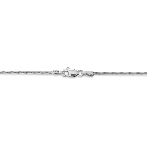 30" 14k White Gold 1.4mm Round Snake Chain Necklace