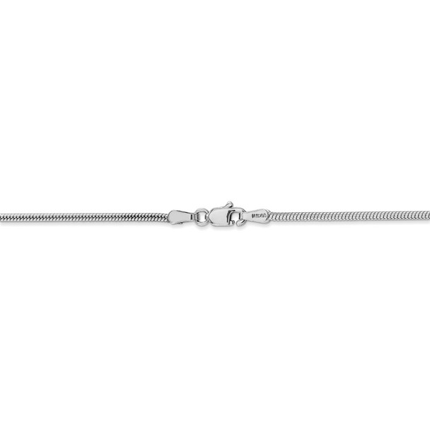 30" 14k White Gold 1.6mm Round Snake Chain Necklace