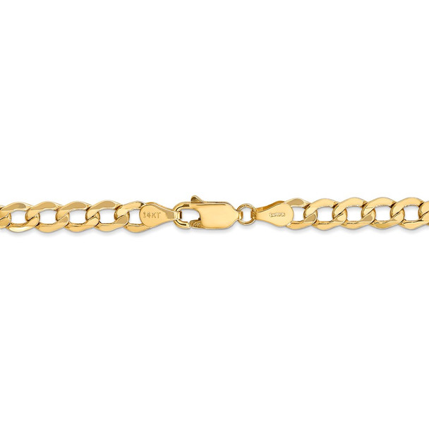 16" 14k Yellow Gold 5.25mm Semi-Solid Curb Chain Necklace