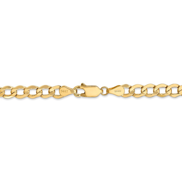 20" 14k Yellow Gold 5.25mm Semi-Solid Curb Chain Necklace