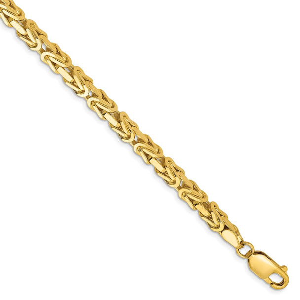 7" 14k Yellow Gold 4mm Byzantine Chain Bracelet