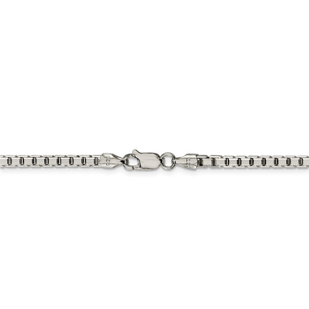 26" Sterling Silver 3.2mm 8 Sided Diamond-cut Box Chain Necklace